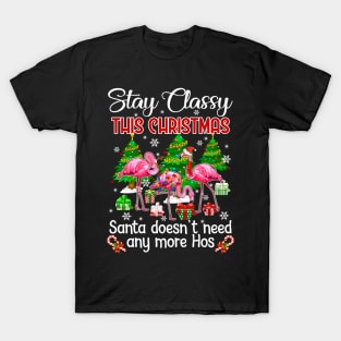 Stay Classy This Christmas Santa Doesn_t Need Any More Hos T-Shirt